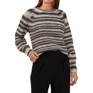 Halogen Womens Metallic Striped Sweater Size XL Rich Black